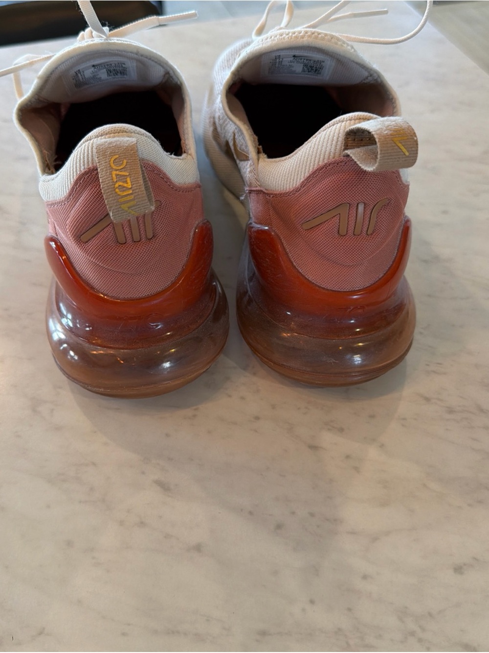 Nike Air Max 270 React Pale Pink & Gold Sneakers sz10 - Picture 5 of 5